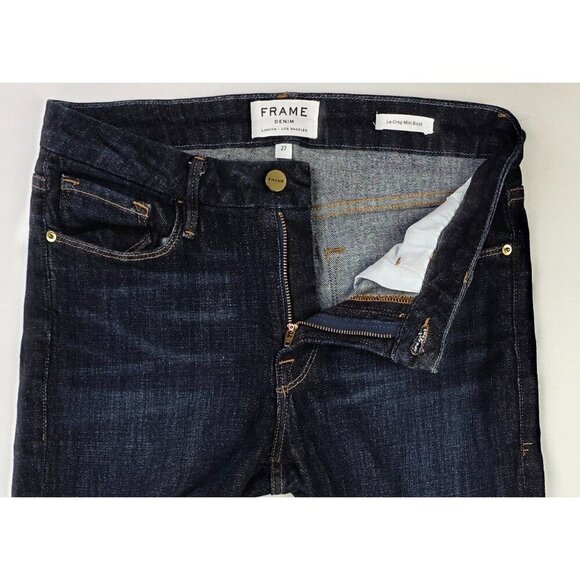 Frame Size 27X26 Womens Blue Le Crop Mini Boot Blue Denim Embroidered Logo Jeans - Picture 12 of 14